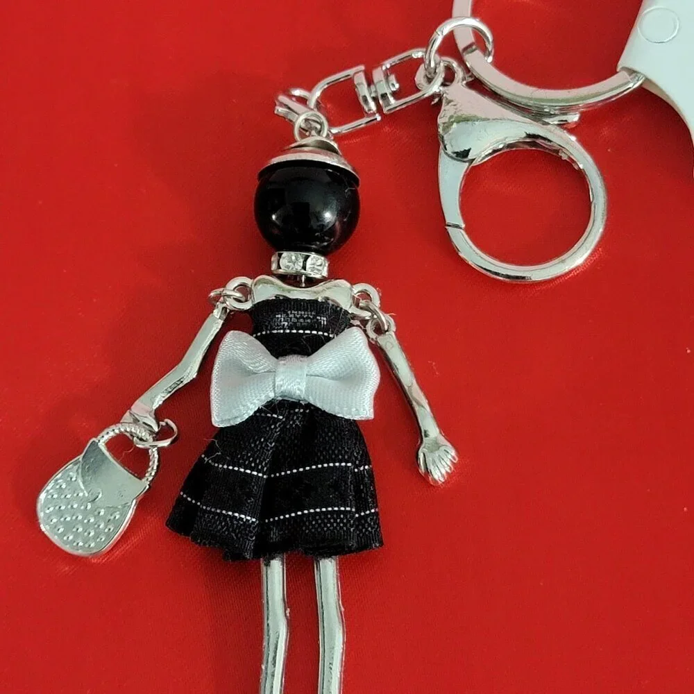 Fashion Jewelry Moveable Lady Keychain Bag charm
